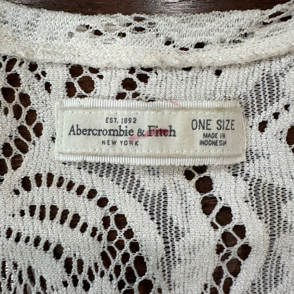 Abercrombie & Fitch Lace and Fringe Kimono Cream color One size - Picture 3 of 7